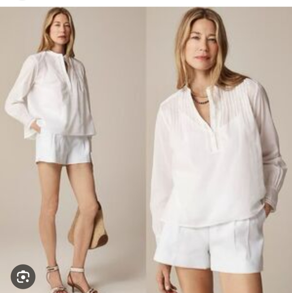 J Crew Pintuck top in cotton voile CP977 Size 2 NWT